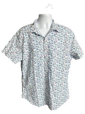 Bonobos Stretch Floral Button Up Shirt Men’s XL Standard Fit Short Sleeve